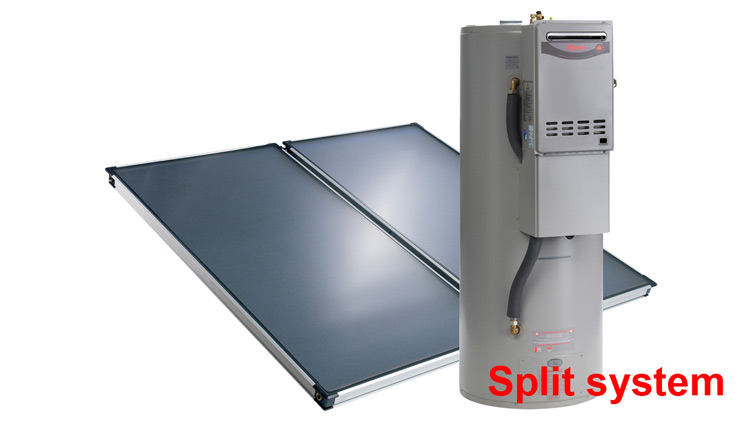 Split system solar hot water